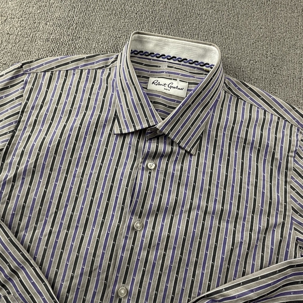 Robert Graham Shirt Adult Medium Button Up Long Sleeve Luxury Casual Men's - Picture 8 of 14